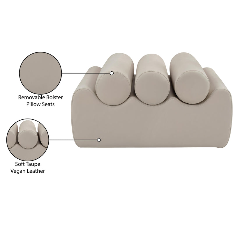Meridian Rumble Taupe Vegan Leather Bench IMAGE 9