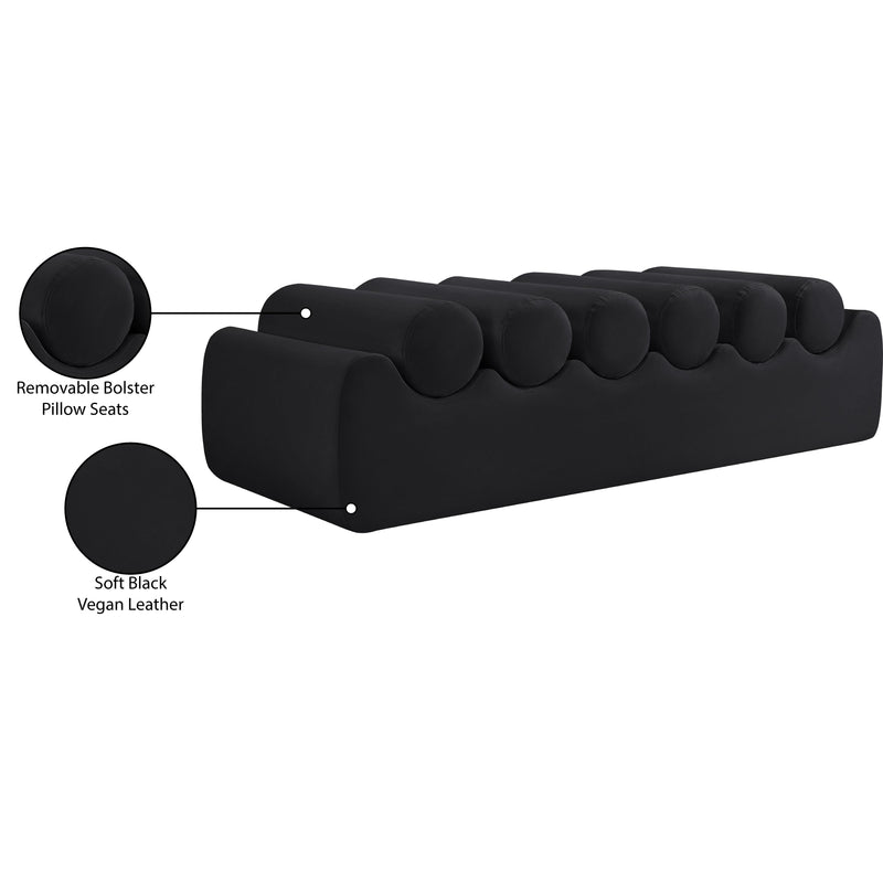 Meridian Rumble Black Vegan Leather Bench IMAGE 9