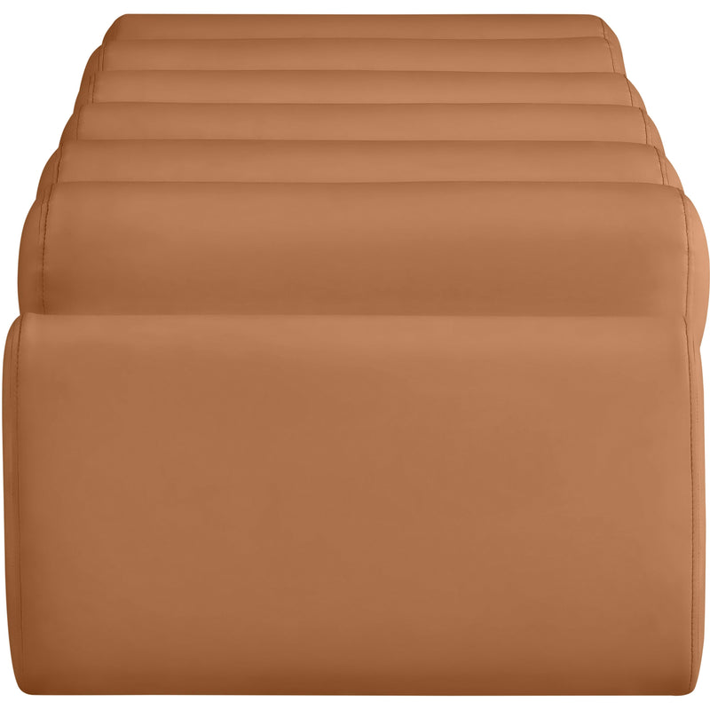 Meridian Rumble Cognac Vegan Leather Bench IMAGE 4