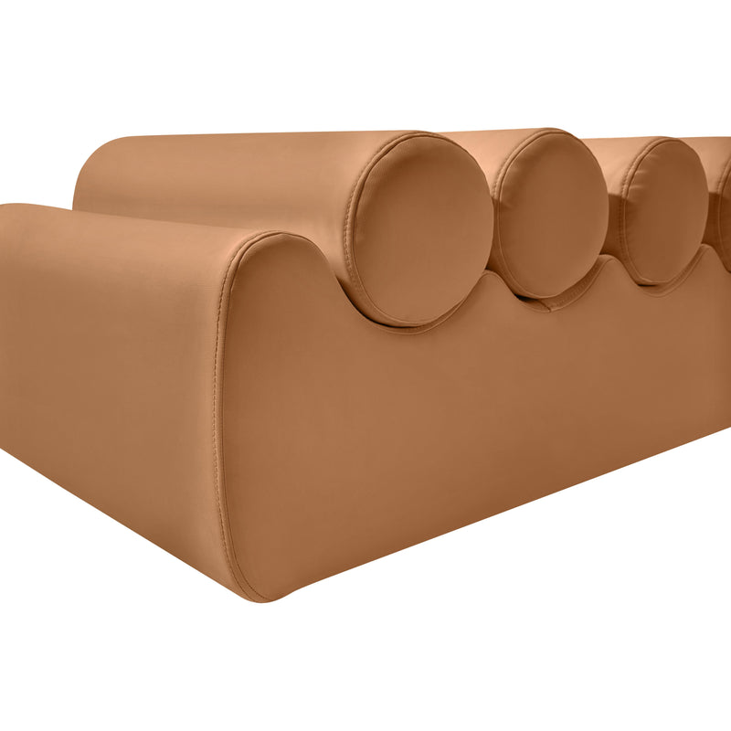 Meridian Rumble Cognac Vegan Leather Bench IMAGE 6