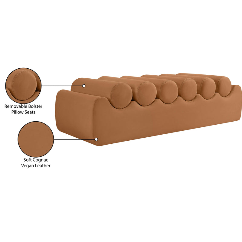 Meridian Rumble Cognac Vegan Leather Bench IMAGE 9