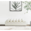 Meridian Rumble Cream Vegan Leather Bench IMAGE 2
