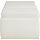 Meridian Rumble Cream Vegan Leather Bench IMAGE 4