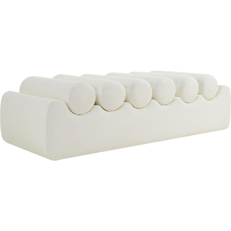 Meridian Rumble Cream Vegan Leather Bench IMAGE 5