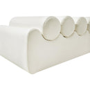 Meridian Rumble Cream Vegan Leather Bench IMAGE 6