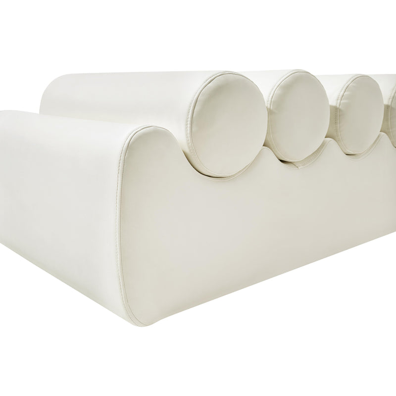 Meridian Rumble Cream Vegan Leather Bench IMAGE 6