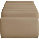 Meridian Rumble Tan Vegan Leather Bench IMAGE 4