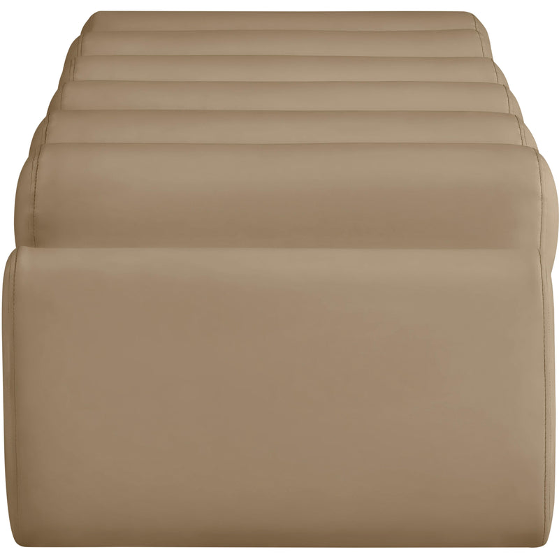 Meridian Rumble Tan Vegan Leather Bench IMAGE 4