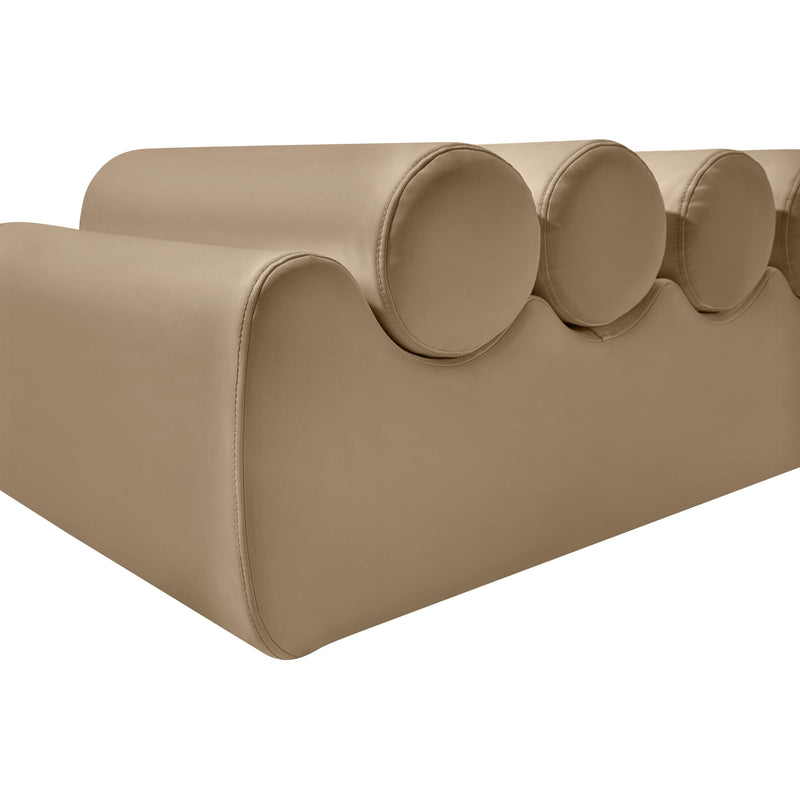 Meridian Rumble Tan Vegan Leather Bench IMAGE 6