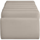 Meridian Rumble Taupe Vegan Leather Bench IMAGE 4