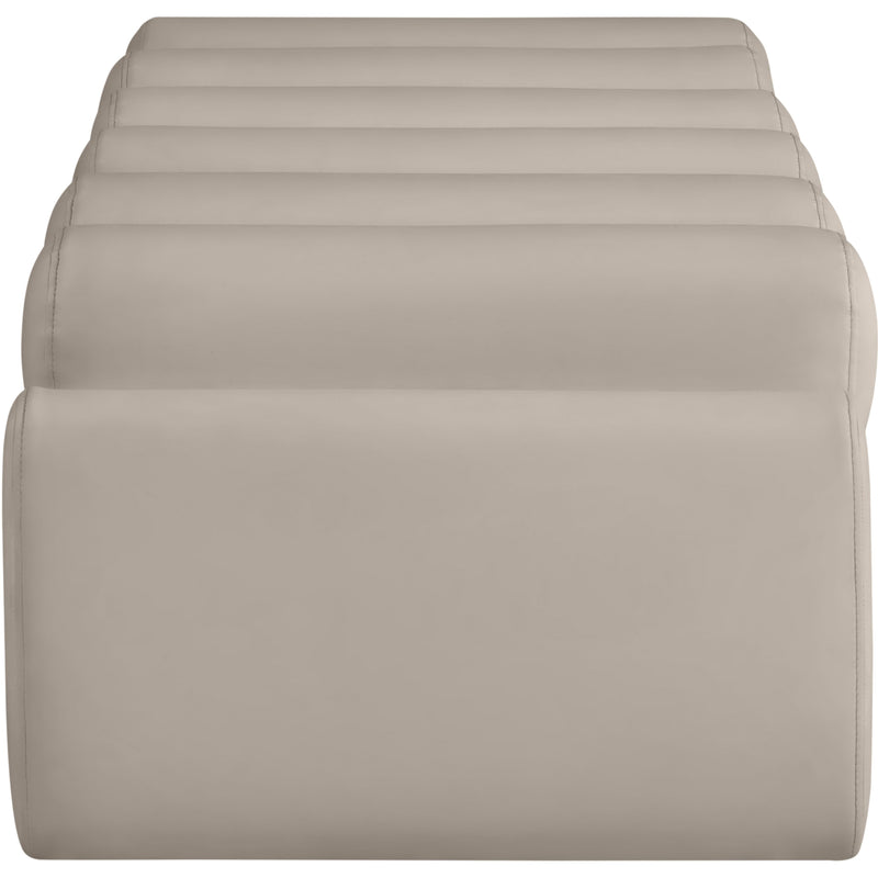 Meridian Rumble Taupe Vegan Leather Bench IMAGE 4