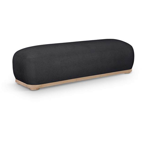 Meridian Calum Black Chenille Fabric Bench IMAGE 1
