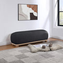 Meridian Calum Black Chenille Fabric Bench IMAGE 2