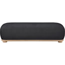 Meridian Calum Black Chenille Fabric Bench IMAGE 3