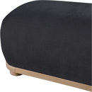 Meridian Calum Black Chenille Fabric Bench IMAGE 5