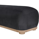 Meridian Calum Black Chenille Fabric Bench IMAGE 6