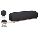 Meridian Calum Black Chenille Fabric Bench IMAGE 8
