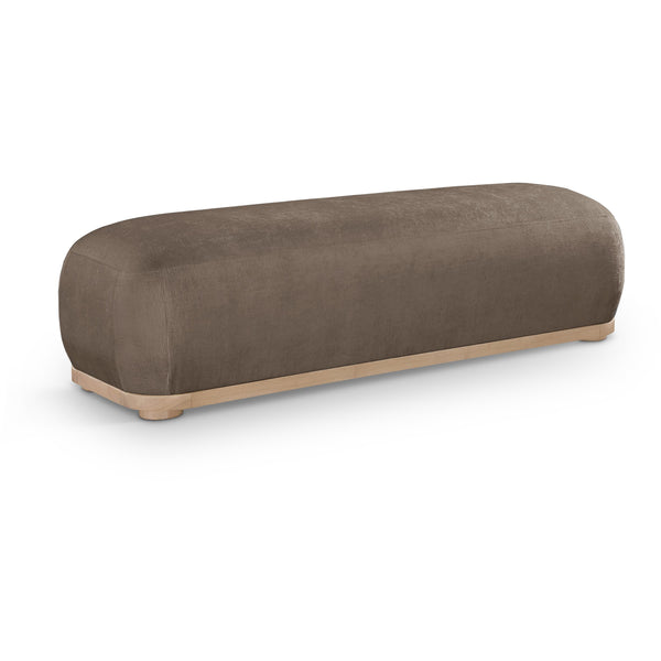 Meridian Calum Brown Chenille Fabric Bench IMAGE 1