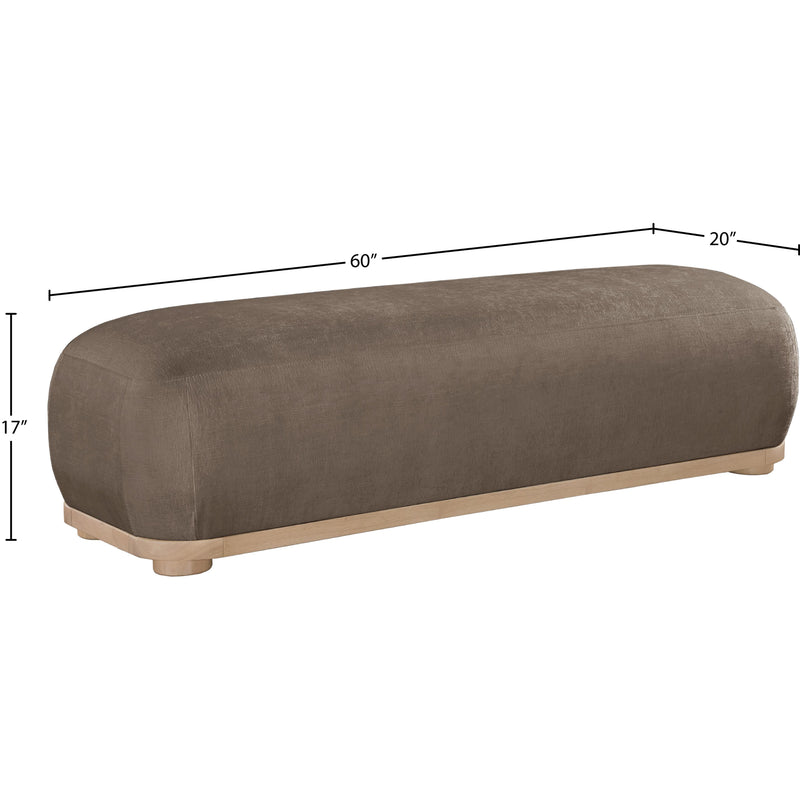 Meridian Calum Brown Chenille Fabric Bench IMAGE 7