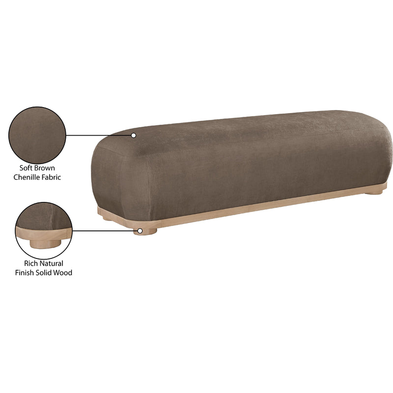 Meridian Calum Brown Chenille Fabric Bench IMAGE 8