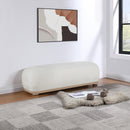 Meridian Calum Cream Chenille Fabric Bench IMAGE 2