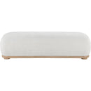 Meridian Calum Cream Chenille Fabric Bench IMAGE 3
