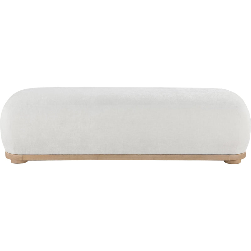 Meridian Calum Cream Chenille Fabric Bench IMAGE 3