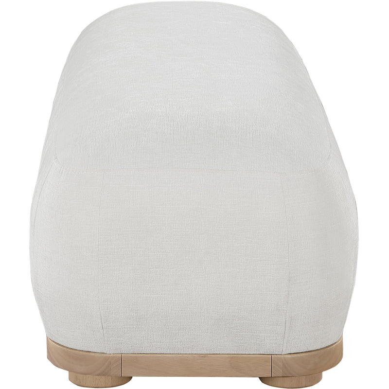 Meridian Calum Cream Chenille Fabric Bench IMAGE 4