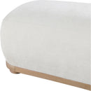 Meridian Calum Cream Chenille Fabric Bench IMAGE 5