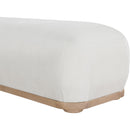 Meridian Calum Cream Chenille Fabric Bench IMAGE 6