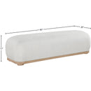 Meridian Calum Cream Chenille Fabric Bench IMAGE 7