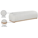 Meridian Calum Cream Chenille Fabric Bench IMAGE 8