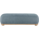 Meridian Calum Light Blue Chenille Fabric Bench IMAGE 3