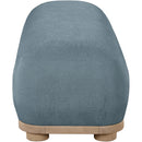 Meridian Calum Light Blue Chenille Fabric Bench IMAGE 4