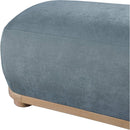 Meridian Calum Light Blue Chenille Fabric Bench IMAGE 5