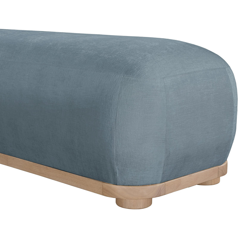 Meridian Calum Light Blue Chenille Fabric Bench IMAGE 6