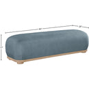 Meridian Calum Light Blue Chenille Fabric Bench IMAGE 7