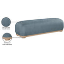 Meridian Calum Light Blue Chenille Fabric Bench IMAGE 8