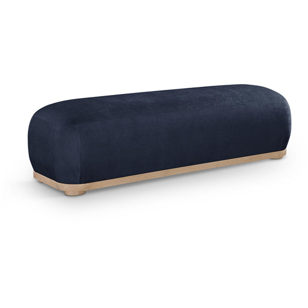 Meridian Calum Navy Chenille Fabric Bench IMAGE 1