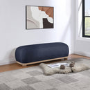 Meridian Calum Navy Chenille Fabric Bench IMAGE 2