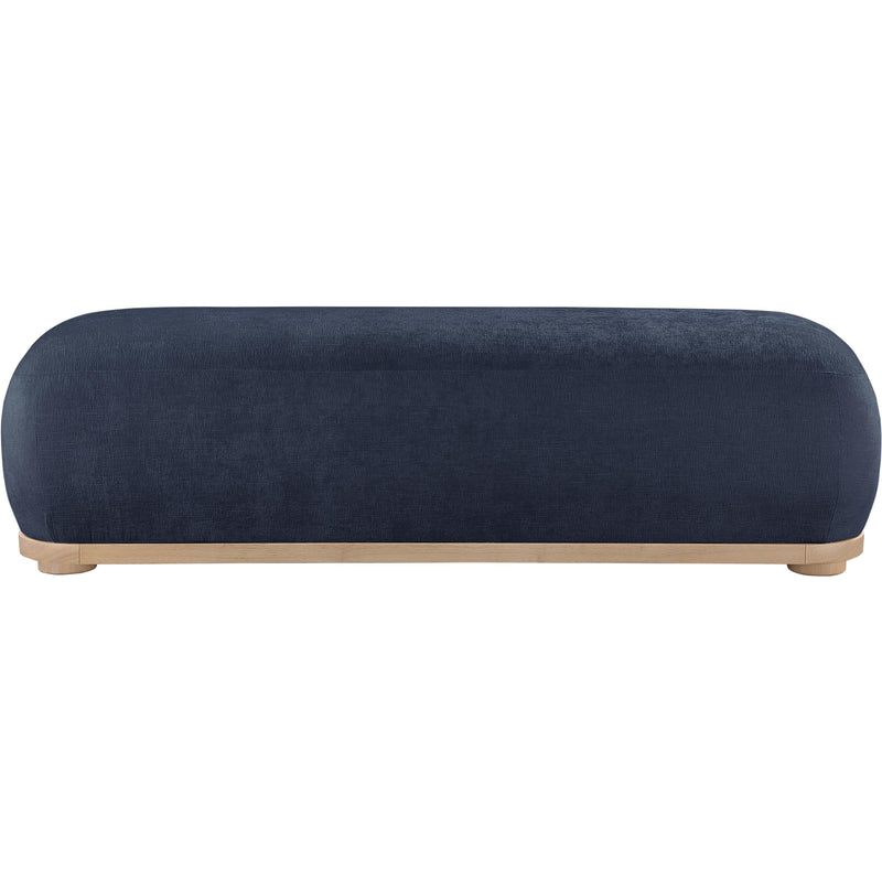 Meridian Calum Navy Chenille Fabric Bench IMAGE 3