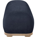 Meridian Calum Navy Chenille Fabric Bench IMAGE 4