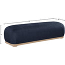 Meridian Calum Navy Chenille Fabric Bench IMAGE 7