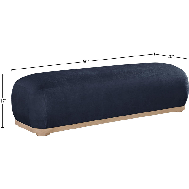 Meridian Calum Navy Chenille Fabric Bench IMAGE 7
