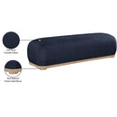 Meridian Calum Navy Chenille Fabric Bench IMAGE 8