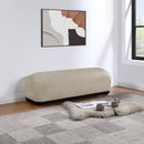 Meridian Calum Beige Chenille Fabric Bench IMAGE 2