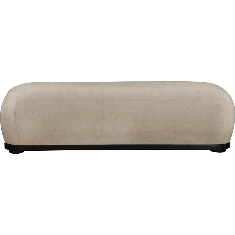 Meridian Calum Beige Chenille Fabric Bench IMAGE 3
