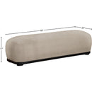 Meridian Calum Beige Chenille Fabric Bench IMAGE 7