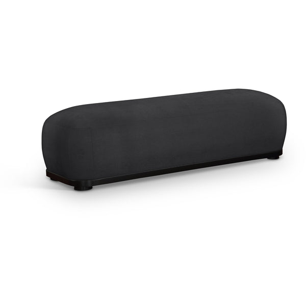 Meridian Calum Black Chenille Fabric Bench IMAGE 1