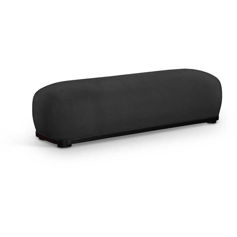 Meridian Calum Black Chenille Fabric Bench IMAGE 1